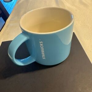 Starbucks Turquoise Ceramic Mug with Cream Interior